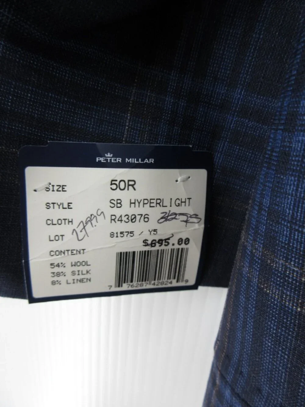 Peter Millar Sport Coat 50 Navy Hyperlight Blazer Wool Silk Linen NEW